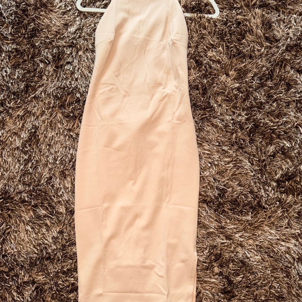 Boohoo Elegant Backless Cream Dress